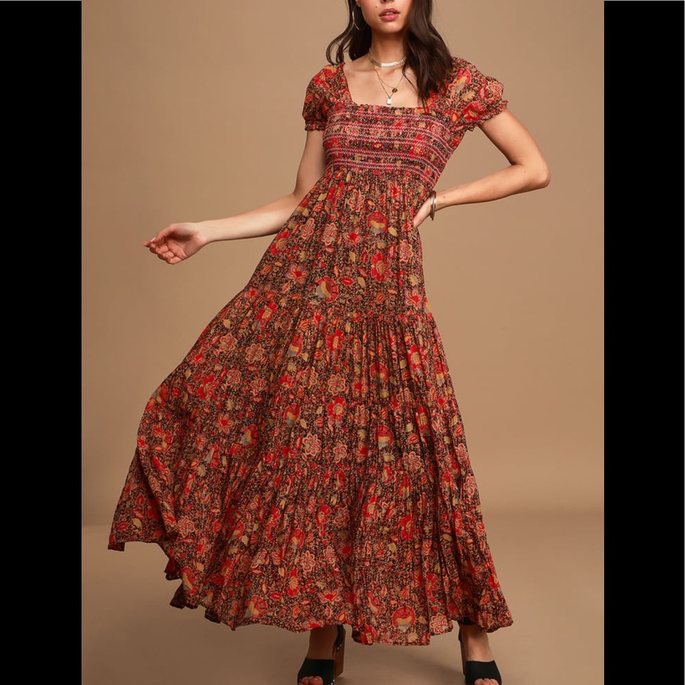 Free People Gateway Floral Pleated Maxi Dress  S NWT never worn